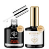 modelones Gel Nail Glue 9 in One Base Gel and No Wipe Top Coat Set 2Pcs for Gel Nail Polish Adhesive Nail Extension Gel