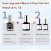 modelones Gel Nail Glue 9 in One Base Gel and No Wipe Top Coat Set 2Pcs for Gel Nail Polish Adhesive Nail Extension Gel