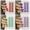 12 Sheets Glitter Nail Wraps Nail Polish Strips Solid Color Nail Polish Stickers Shine Full Wrap Nail Decals Self Adhesi
