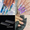 INENK Flattened No C Curve XXL Square Nail Tips Clear Half Cover Tapered Square Straight Nail Tips Flat for Acrylic Nail