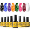 BURANO Crackle Gel Nail Polish Set 7 Colors White Super Easy Cracked Nail Polish Air Dry UV Lamp Needed