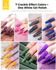 BURANO Crackle Gel Nail Polish Set 7 Colors White Super Easy Cracked Nail Polish Air Dry UV Lamp Needed