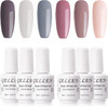 GELLEN Nude Grays Gel Nail Polish 6 Colors Gel Polish Set for Nails Soak Off Nail UV Gel Polish Manicure at Home Salon
