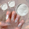 2Pcs Pearl Chrome Nail Powder Ice Transparent Aurora White Chameleon Iridescent Pigment for Nails High Gloss Pearlescent