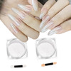 2Pcs Pearl Chrome Nail Powder Ice Transparent Aurora White Chameleon Iridescent Pigment for Nails High Gloss Pearlescent