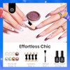 Beetles Metallic Chrome Nail Powder Kit Black White Colors Gel Polish Mirror Effect Holographic Metallic Nail Polish Chr