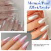 BORN PRETTY Chrome Nail PowderWhite Pearl Metallic Mirror Holographic Chrome Powder for NailsPearl Glitter Pigment Dust