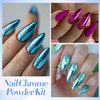 Born Pretty Chrome Powder Metallic Mirror Chameleon Pigment Powder Auroras Mermaid Nail Powder for Nail Art Gel Polish M