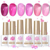 Born Pretty Jelly Pink Gel Nail Polish Milky Translucent Hot Pink Gel Polish Spring Summer Valentines Day Gift Sheer Gel