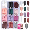 FANDAMEI Press on Nails 12 Packs 288PCS Matte Press on Nails Medium Length Short Fake Nails Full Cover Ballerina Coffin