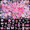 Kikonoke 3D Cute Nail Charms 100 Pieces Rabbit Butterfly Flower Bow Nail Art Charms Mixed Flatback Nail Rhinestones Pear