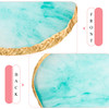 Blulu 18 Pcs Nail Art Brushes Tools3 Pcs Resin Nail Art Palette with 15 Brushes Gold Edge Polish Mixing Palette Equipmen