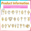 Maitys 52 Pcs Gold Nail Charms Gems Rhinestone Luxury 3D Heart Crystal Pendant Bulk Alloy Nail Tip Dangle Jewels Metal P