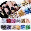 12 Colors Holographic Glitter Foils Laser Sequins UltraThin Film for Nail Designs Acrylic Supplies Manicure Tips Charm D