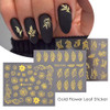 Flowers Nail Art Stickers Decal 3D SelfAdhesive Gold Flower Leaf Lace Nail Supplies Flower Nail Stickers Geometry Line N