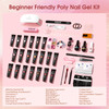 ROSALIND Poly Nail Gel Kit 20 Colors 76 Nail Art Accessories kit Clear Nude Poly Nails Gel Starter Kit With Slip Solutio