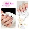 GAOY Gel Nail Polish Art Liner 6 Classic Colors Black White Gold Silver for Nail Paint Design with Thin Brush DIY French