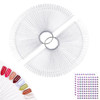 Subay 100pcs Fanshaped Nail Swatches Sticks with Number Stickers False Fake Nail Art Tips Sticks Polish Gel Salon Displa