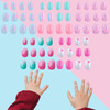 SIUSIO 120 Pcs 5 Pack Children Acrylic Fake Nails Press on Preglue Full Cover Glitter Gradient Color Rainbow Short False