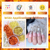 Laza Autumn Nail Glitter 12 Colors Acrylic Nails Art Glitter Powder Sequin Retro Copper Iridescent Flake Paillette Spark