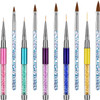 Mudder 10 Pieces Nail Art Brushes Set Fine Nail Liner Brushes for Gel Carving Painting Cleaning Drawing Design Acrylic F