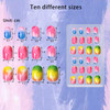 SIUSIO 120 Pcs 5 Pack Children Acrylic Fake Nails Press on Preglue Full Cover Glitter Gradient Color Rainbow Short Stick