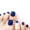 Sakytal Glossy Fake Toenails Blue Solid Color Full Cover False Toe Nail Acrylic Clip Press on Toenail for Women and Girl