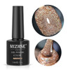 MIZHSE Reflective Gel Nail Polish Glitter Gold Gel Polish Sparkly Shiny Nail Effect Soak Off Nail Art Varnish for Beginn