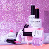 RARJSM Holographic Gel Nail Polish Set Summer Colors Glitter Gel Polishes Kit Rose Gold Hot Pink Red Violet Bright Purpl