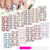 168 Pcs 12 Sheets Full Wraps Nail Polish Stickers Flower Print SelfAdhesive Nail Decal Strips with File Manicure Kits Co