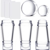 Spakon 6 Pieces Nail Art Stamper Supplies Clear Silicone Stamping Jelly with Scraper Transparent French Tip Nail Art Man