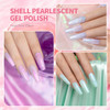 RARJSM Pearl Gel Nail Polish Set 6 Colors Pearlescent Shell Glitter White Gold Pink Green Purple Shimmer Mermaid Nail Ge