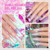 RARJSM Pearl Gel Nail Polish Glitter Pearlescent Shell Gel Polish Pink Beige Pearl Blue Green Purple Shimmer Mermaid Swi