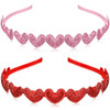 2 Pcs Valentines Day Glitter Hearts Headband Girls Cute Heart Headband Red Pink Cupid Hair Band Bling Elastic Love Heart Hair Accessories for Kids Gi online at globaldelivered