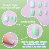 120 Pieces Kids Press on Nails Children Fake Artificial Nails Girls Full Cover Short False Christmas Fingernails for Gir