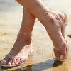 Outyua Solid Square Fake Toenails Matte Press on Toe Nails Short Acrylic False Toes Nails Cute Artificial Beach Full Cov