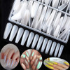 600pcs Long Coffin Fake Nails Full Cover Natural Ballerina False Nail Acrylic Nail Tips with Case Artificial Nails10 Siz