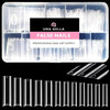 UNA GELLA No C Curve Nail Tips 504 PCS Extra Long XXL Tapered Square Nail Tips Half Cover Nails tips Straight Shape For