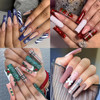 UNA GELLA No C Curve Nail Tips 504 PCS Extra Long XXL Tapered Square Nail Tips Half Cover Nails tips Straight Shape For
