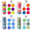 DAGEDA 24 Color Pigment Nail Powder Dust Colorful Iridescent Glitter Ultrafine Luminous Pearlescent HighGloss Halo Powde