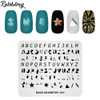 Rolabling Nail Stamping Plate Fashion Geometry Words Letters Stars Patterns Theme MultiPattern Stamp Print Image Stamp T