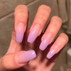 YoYoee Press on Nails Medium Lengh Gradient Acrylic Square Fake Nails Tips Full Cover Amber False Nails for Women and Gi