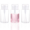 3 Pack Push Down Pump Dispenser Empty Push Top Bottles Containers for Nail Polish Makeup Remover Micellar Water Facial T