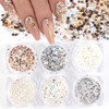 Holographic Nail Art Kits 6 Boxes 3D Glitter Metallic Shining Flakes Acrylic Powder Dust Sequins Decoration Holographic