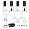 AHIER Empty Nail Polish Clear Bottles with Brush Cap Funnel and Mixing Ball 15ml 5p