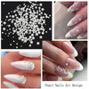 4 Boxes Flatback Rhinestones and Pearls Nail Charms for Acrylics Crystals Half Rounds and Accessories for DIY Nail Art D