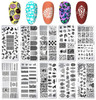 SILPECWEE 10Pcs Nail Stamping Plate Flower Butterfly Geometry Nail Stamps Nail Stencils Nail Plates Templates Stamping P