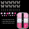 3D Flowers for Nails 3D Flowers Nail Charms Metal Butterfly Nail Charms with Nail Gems Pink White Acrylic Flowers for Na