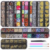 Artdone 9 boxes Nail RhinestonesNail Gems Nail DiamondsNail Art Studs Nail Crystals Nail Sequins for Nails Kit with 1 Tw