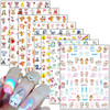 Cartoon Nail Art Stickers Cute Animal 3D SelfAdhesive Decals Design Unicorn Bear Dog Cat Flowers Chicken Rabbit Heart Ba
